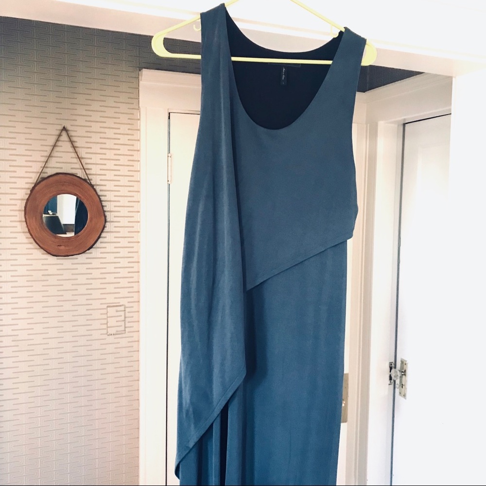 BCBG MAXAZRIA maxi dress with faux leather back